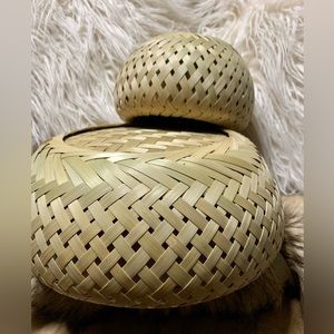 💎🧺Canastos de palma🧺💎Juego de dos🧺💎Echo a mano 🧺Artesanal 🧺💎#AC0